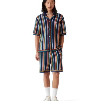 Chemise rayée en crochet