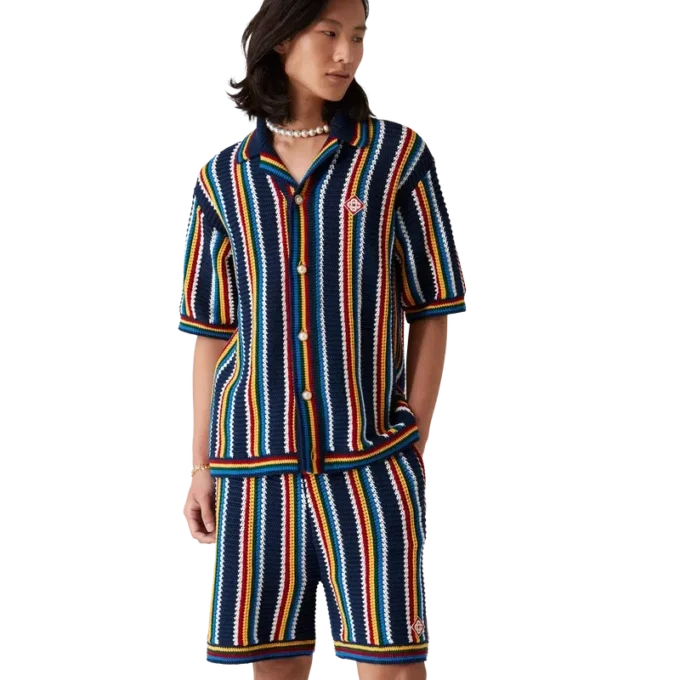 Chemise rayée en crochet Chemise rayée en crochet