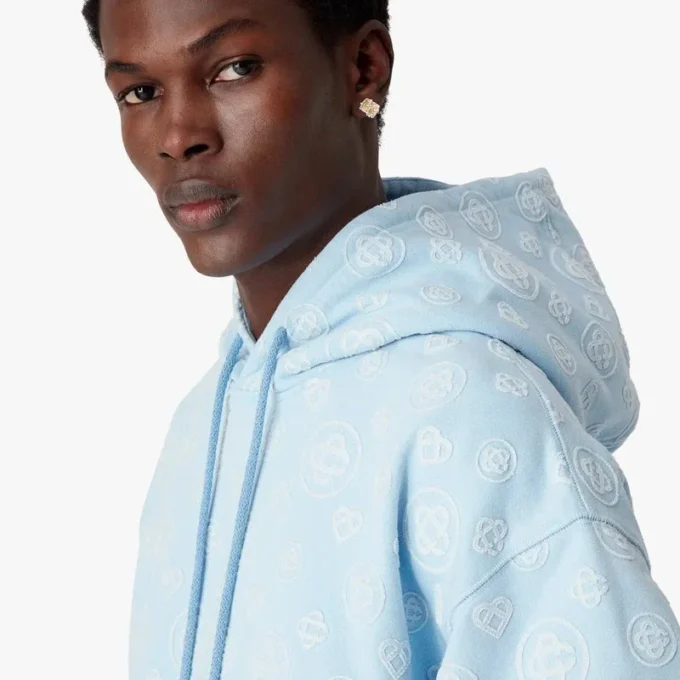 Sweat à capuche avec monogramme en applique