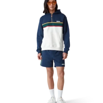 Sweat à capuche zippé à quart de longueur avec empiècements de couleur Sweat à capuche zippé à quart de longueur avec empiècements de couleur