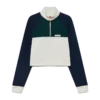 Sweat-shirt court à fermeture éclair quart de longueur et empiècements colorés Sweat-shirt court à fermeture éclair quart de longueur et empiècements colorés