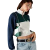 Sweat-shirt court à fermeture éclair quart de longueur et empiècements colorés Sweat-shirt court à fermeture éclair quart de longueur et empiècements colorés