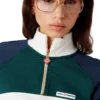 Sweat-shirt court à fermeture éclair quart de longueur et empiècements colorés Sweat-shirt court à fermeture éclair quart de longueur et empiècements colorés