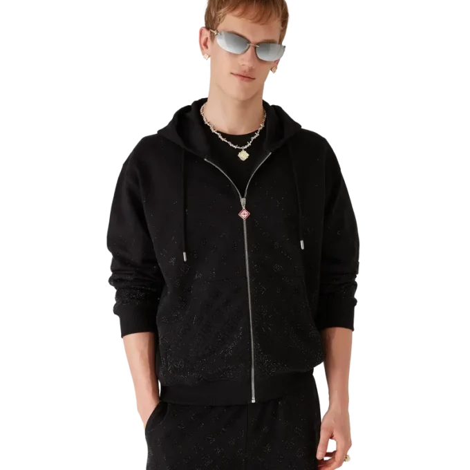 Sweat-shirt à manches longues Monogramme en cristaux
