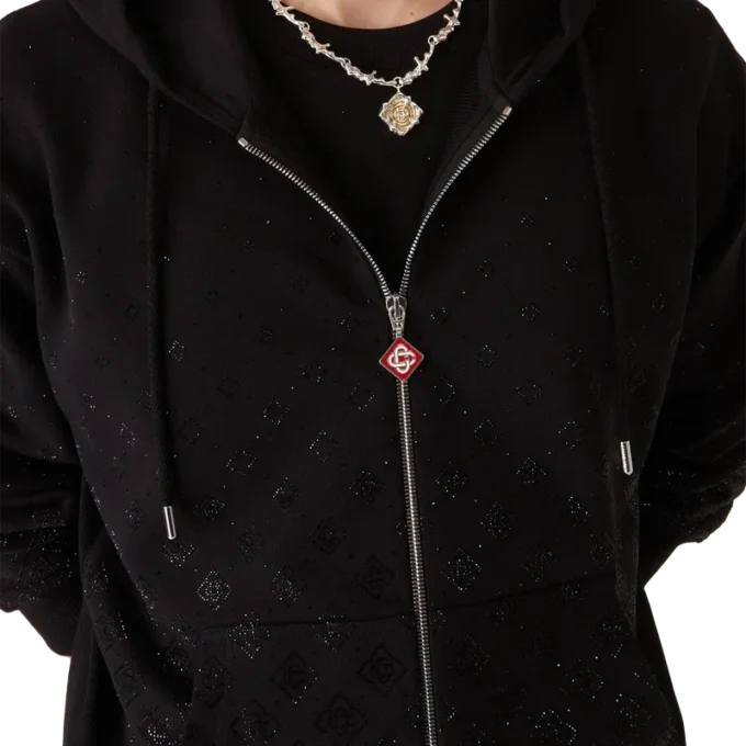 Sweat-shirt à manches longues Monogramme en cristaux