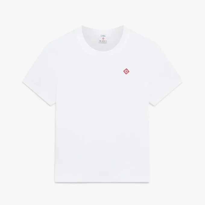 T-shirt ajusté à manches courtes avec écusson brodé classique