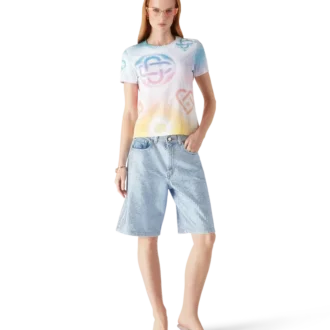 T-shirt ajusté à manches courtes avec logo Halftone