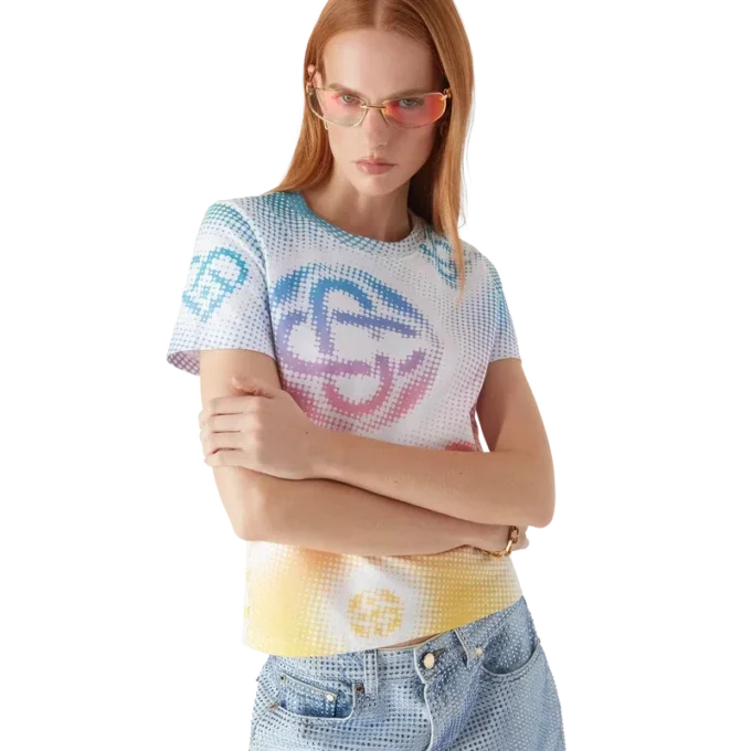 T-shirt ajusté à manches courtes avec logo Halftone