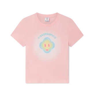 T-shirt ajusté à manches courtes avec smiley à l&rsquo;aérographe