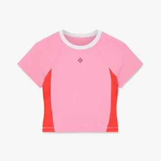 T-shirt anti-UV à manches courtes Monogramme rose