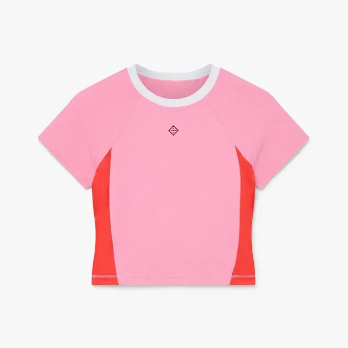 T-shirt anti-UV à manches courtes Monogramme rose