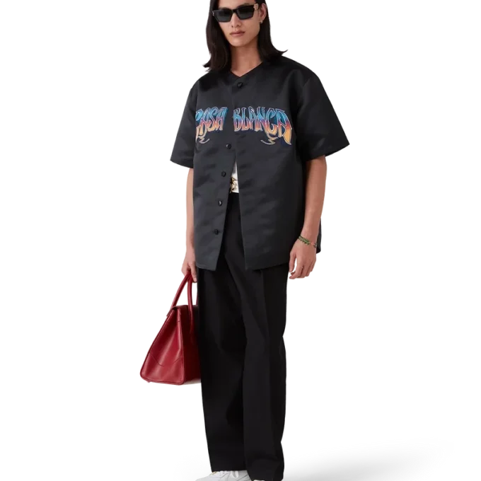 T-shirt de baseball gothique à manches courtes