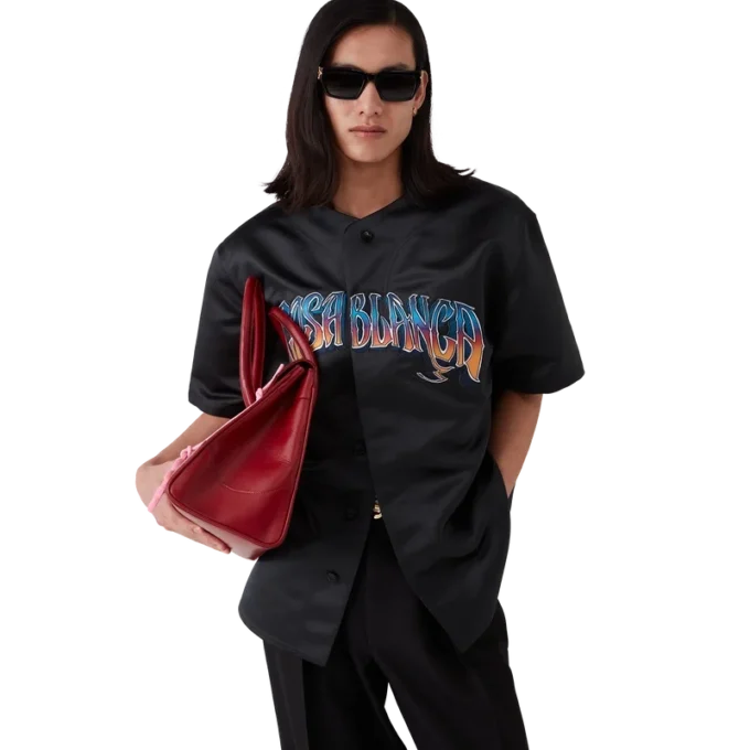 T-shirt de baseball gothique à manches courtes