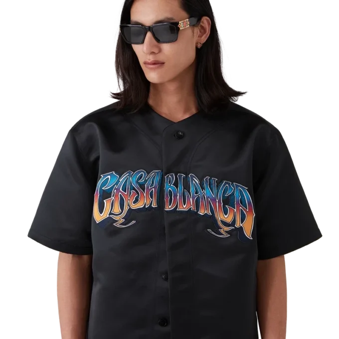 T-shirt de baseball gothique à manches courtes