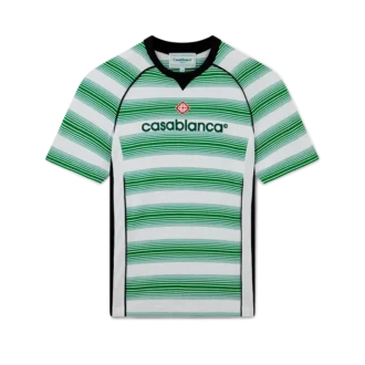 T-shirt de football à empiècements rayés dégradés