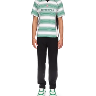 T-shirt de football à empiècements rayés dégradés