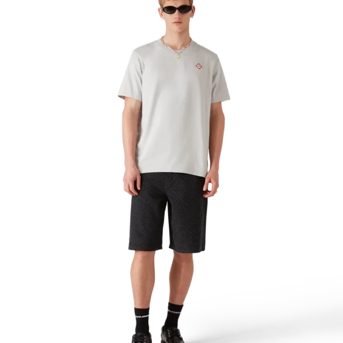 T-shirt à manches courtes avec logo diamant gris