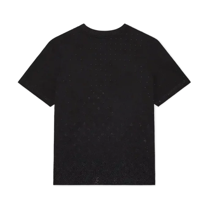 T-shirt à manches courtes avec logo Monogram en cristaux T-shirt à manches courtes avec logo Monogram en cristaux