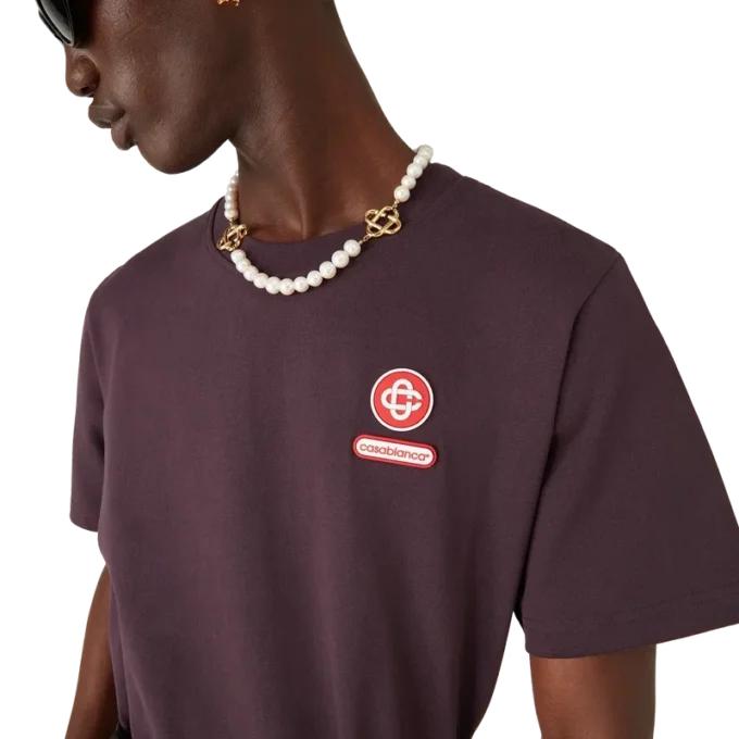 T-shirt à manches courtes avec patch logo T-shirt à manches courtes avec patch logo