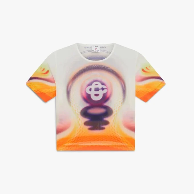 T-shirt à manches courtes en maille imprimée Sporchid pour bébé