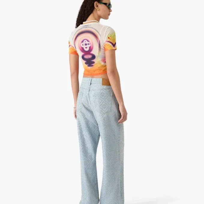 T-shirt à manches courtes en maille imprimée Sporchid pour bébé