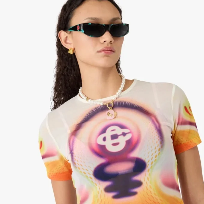 T-shirt à manches courtes en maille imprimée Sporchid pour bébé