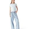 T-shirt à manches courtes en velours pour femme