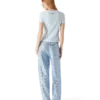 T-shirt à manches courtes en velours pour femme