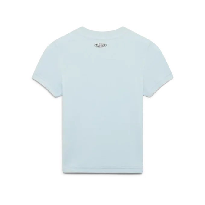 T-shirt à manches courtes en velours pour femme