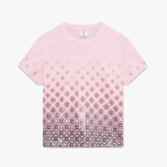 T-shirt à manches courtes Monogramme dégradé aubergine