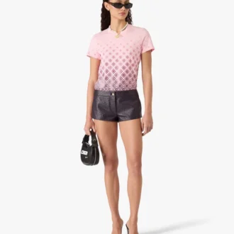 T-shirt à manches courtes Monogramme dégradé aubergine