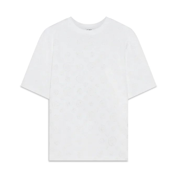 T-shirt oversize à manches courtes avec monogramme en applique