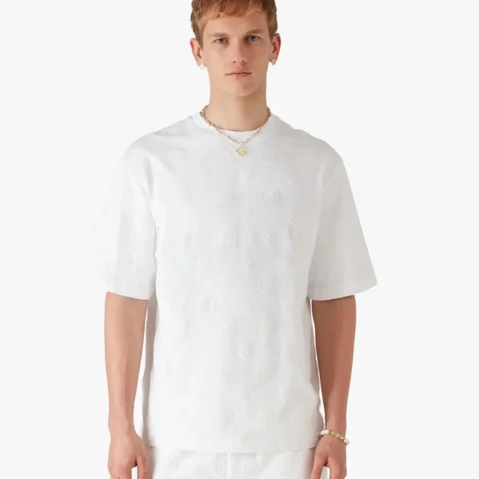 T-shirt oversize à manches courtes avec monogramme en applique