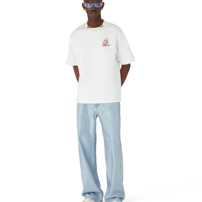 T-shirt oversize à manches courtes et motif floral libellule