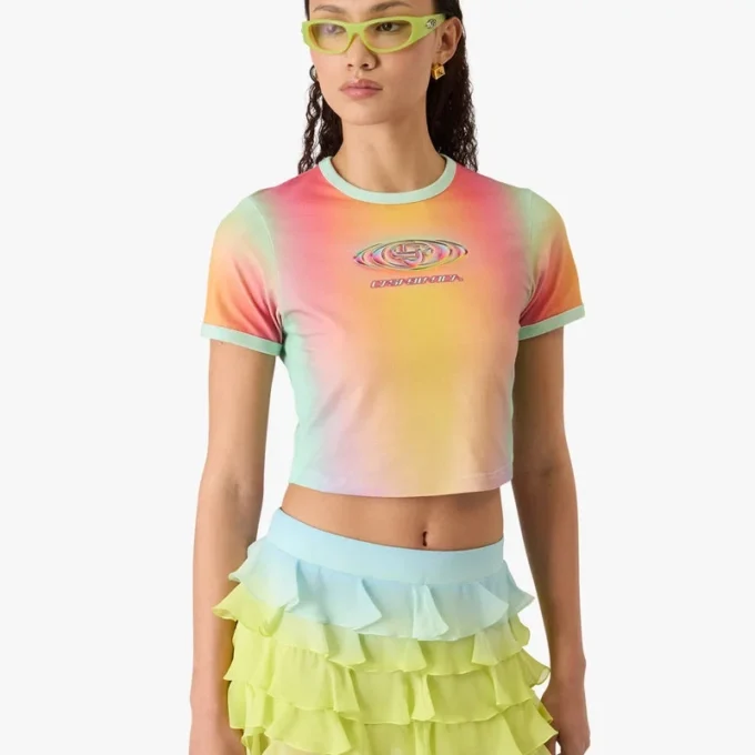 T-shirt à shorts pour bébé avec imprimé dégradé de verre