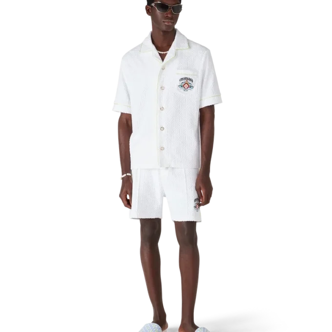 Tongs de piscine Monogram blanches pour homme