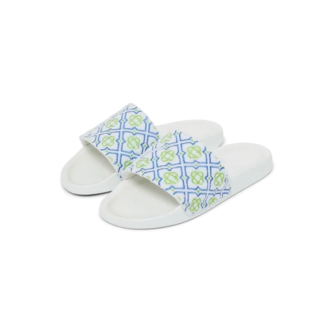 Tongs de piscine Monogram blanches pour homme