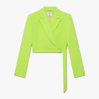 Veste ajustée en crêpe vert