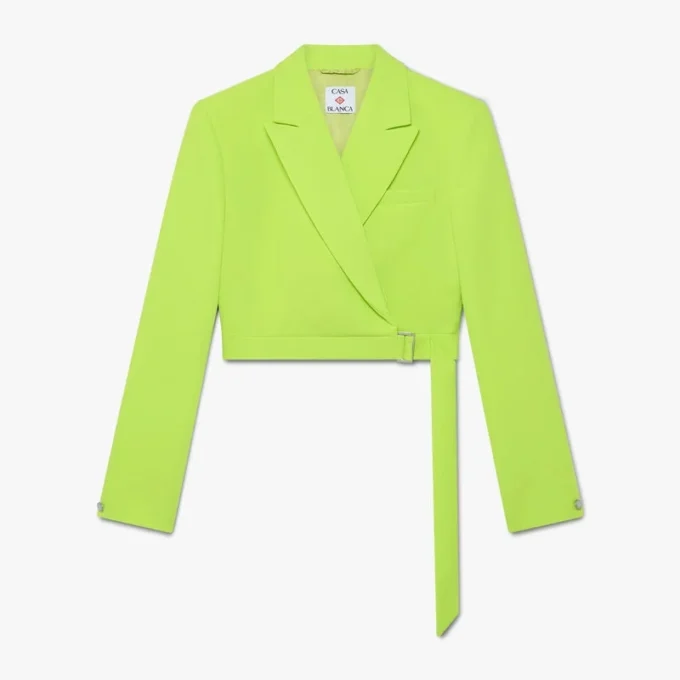 Veste ajustée en crêpe vert