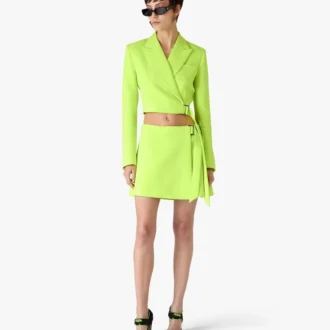 Veste ajustée en crêpe vert