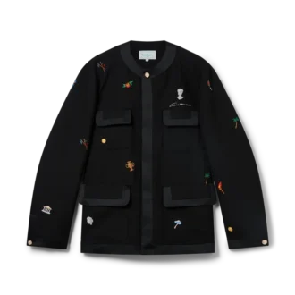 Veste ajustée en laine à motif brodé