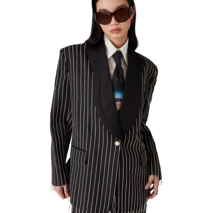 Veste ajustée ornée de cristaux