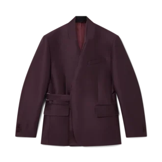 Veste cache-cœur ajustée en laine et soie mélangées