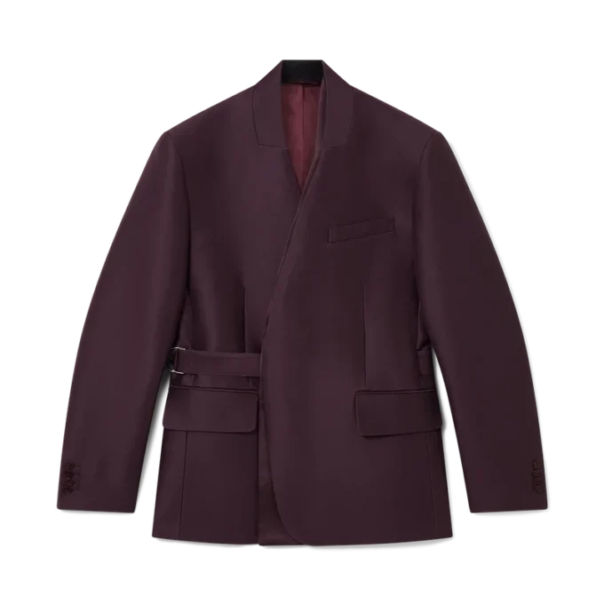 Veste cache-cœur ajustée en laine et soie mélangées