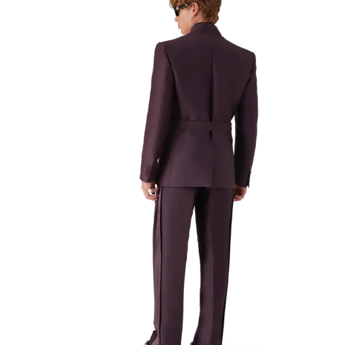 Veste cache-cœur ajustée en laine et soie mélangées