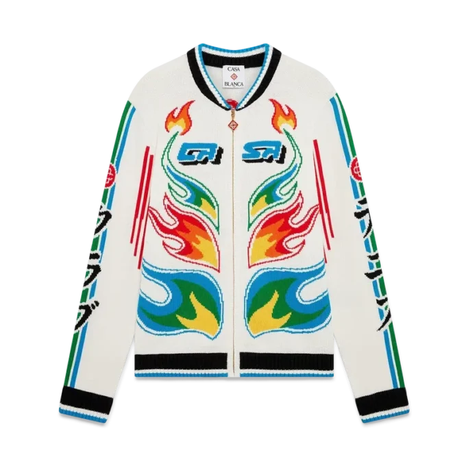 Veste Casa Club en tricot de coton Flame Laurel