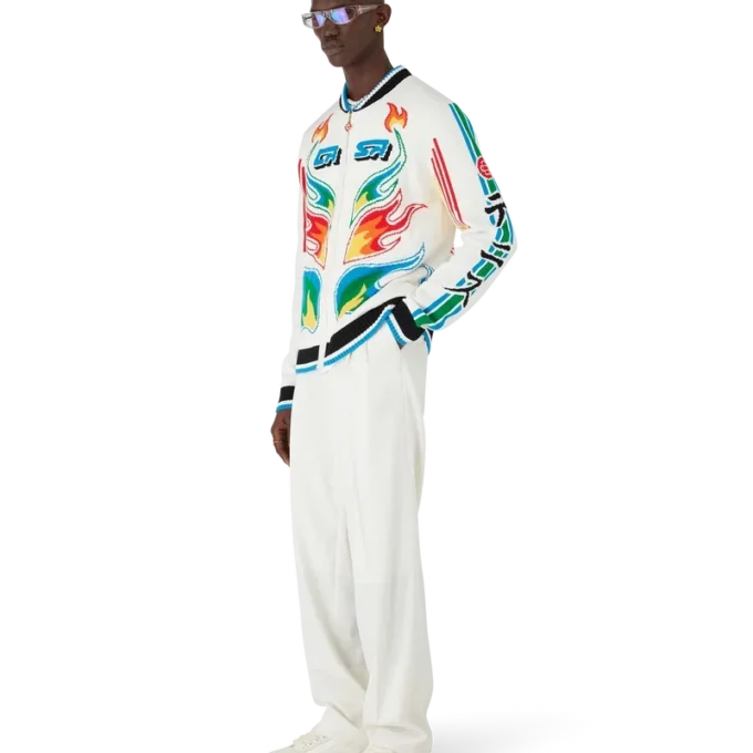 Veste Casa Club en tricot de coton Flame Laurel