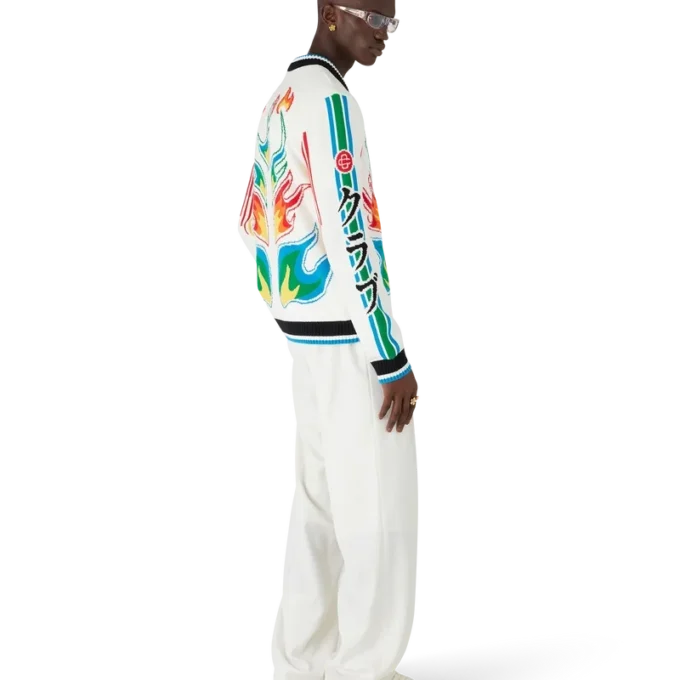 Veste Casa Club en tricot de coton Flame Laurel