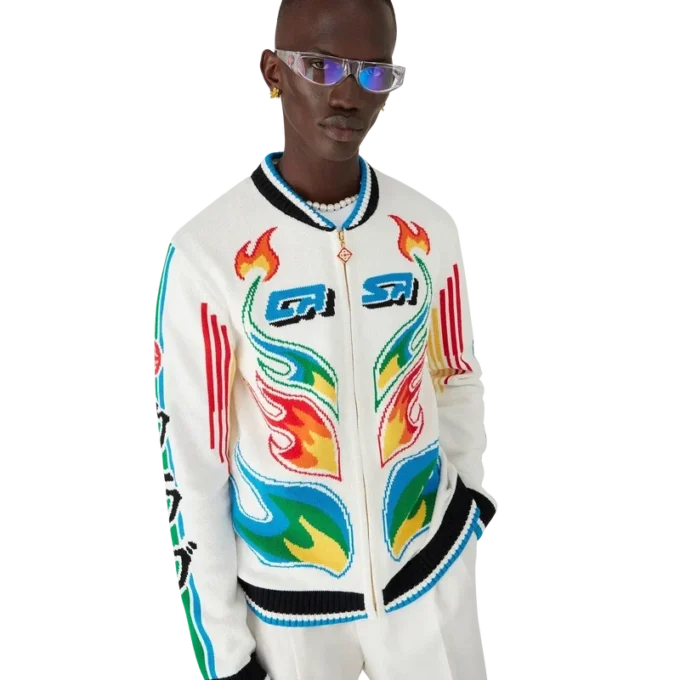 Veste Casa Club en tricot de coton Flame Laurel