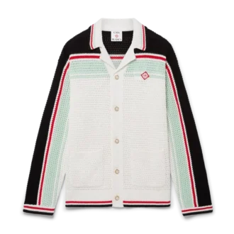 Veste-chemise en coton crocheté style tennis